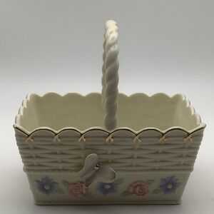 Lenox Porcelain Basket with Butterflies and Flowers